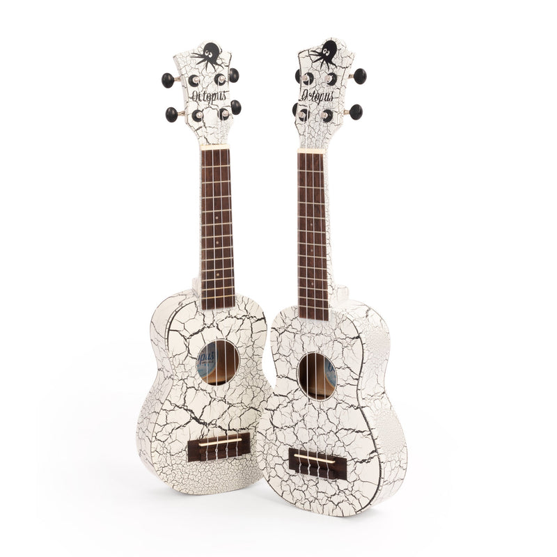 Octopus Academy soprano ukulele - White and black crackle