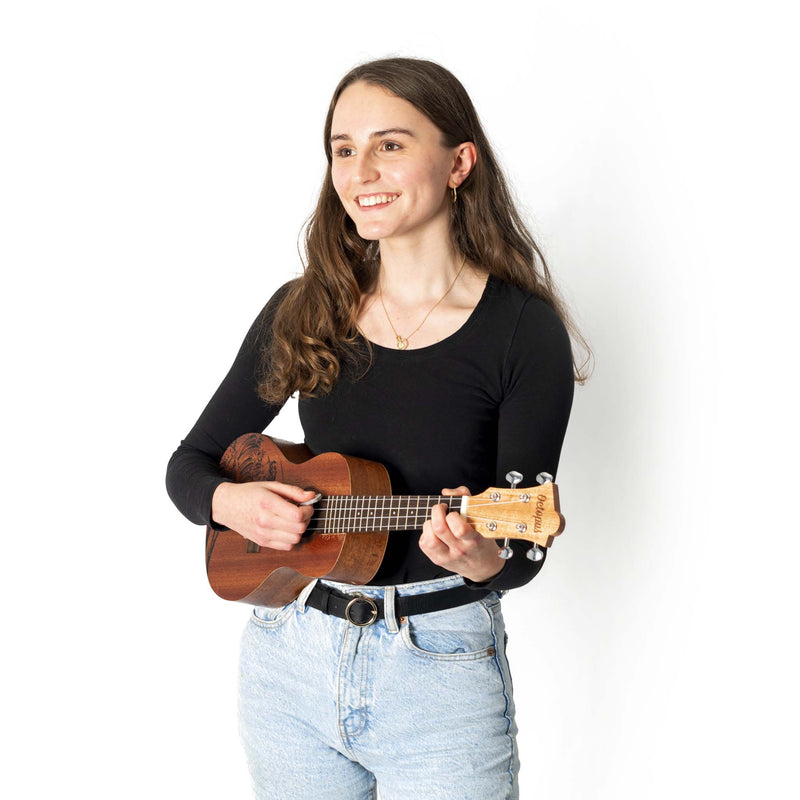 Octopus Rosette soprano ukulele - wave motif