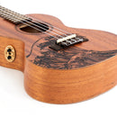 Octopus Rosette electro-acoustic tenor ukulele - wave motif