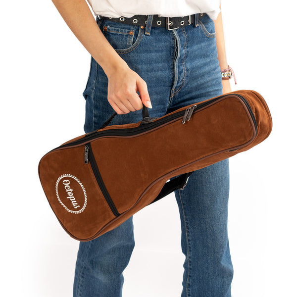 Octopus UK57 dark brown suede effect ukulele gig bag - Tenor