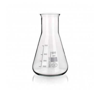 Flask, Erlenmeyer, Borosilicate Glass, Wide Mouth, Graduated, 50ml (Pack 10)