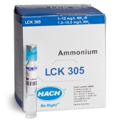 Hach, LCK305, Ammonium Cuvette Test, 1.0-12.0mg/L NH4-N (Pack 25)