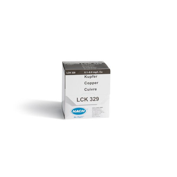 Hach, LCK329, Copper Cuvette Test, 0.1-8.0mg/L Cu (Pack 25)