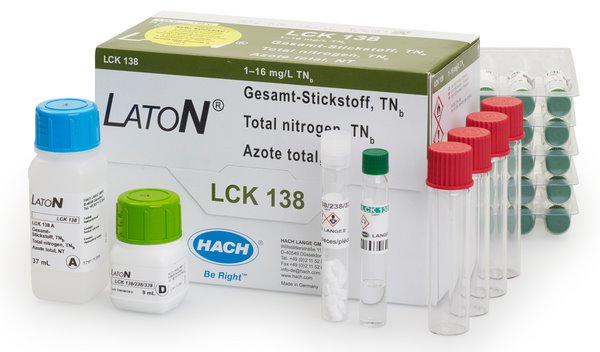 Hach, LCK138, Laton Total Nitrogen Cuvette Test 1-16mg/L TN (Pack 25)