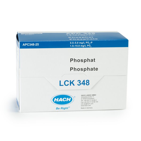 Hach, LCK348, Phosphate (Ortho/Total) Cuvette Test 0.5-5.0mg/L PO4-P (Pack 25)