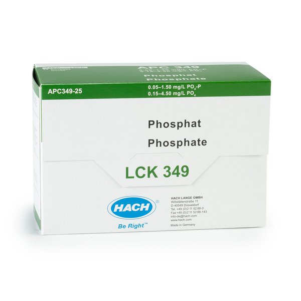 Hach, LCK349, Phosphate (Ortho/Total) Cuvette Test 0.05-1.5mg/L PO4-P (Pack 25)