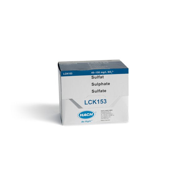 Hach, LCK153, Sulphate Cuvette Test 40-150mg/L SO4 (Pack 25)