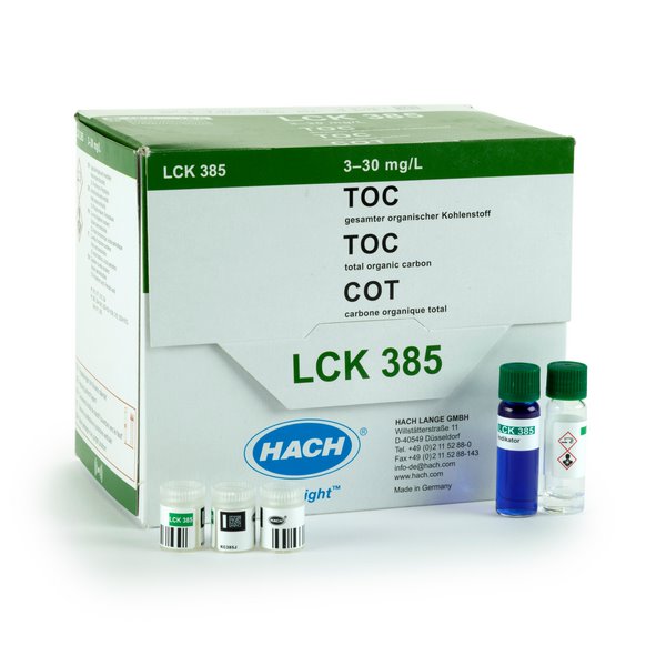 Hach, LCK385, TOC Cuvette Test (purging method) 3-30mg/L (Pack 25)