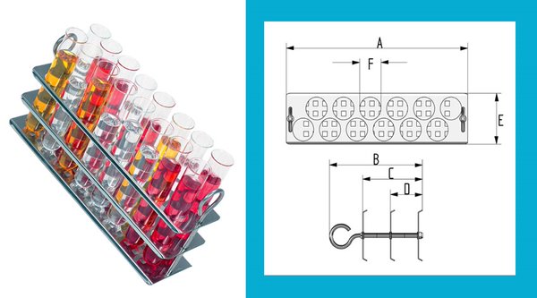 Clifton™ Water Bath Stainless Steel Test Tube Rack, 26 Holes x 17mm Dia. (Each)