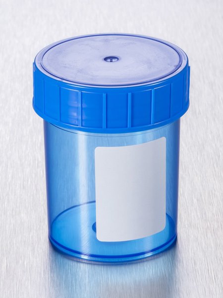 Container, Universal, Sterile, Blue PP, White Label, Blue Cap, 125ml,  TP52C-021 (Pack 380)