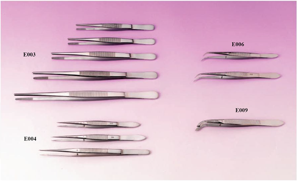 Forceps, Stainless Steel Curved Points, 125mm (Each)