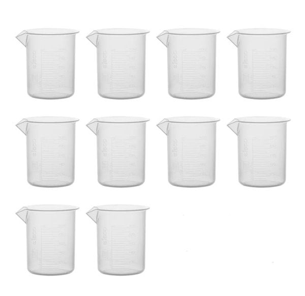 Beaker, Polypropylene, Set of 10 (5x100ml &amp; 5x250ml) (Each)