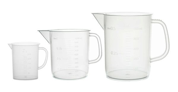 Measuring Jug, Polypropylene, Set of 3 (250/500/1000ml) (Pack of 3)