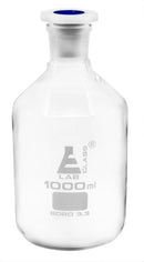 Clear Glass Reagent Bottle with Plastic Stopper - 1L x 6pcs