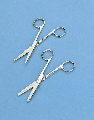 Stainless Steel Straight Blunt/Blunt Scissors - 125mm x 2pcs