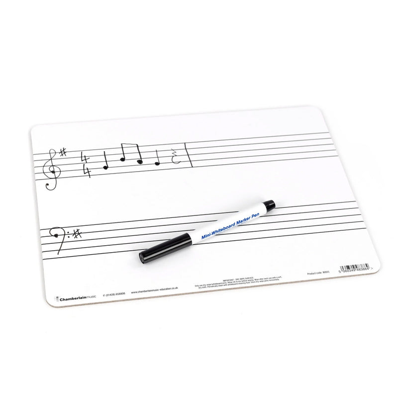 A4 Music Whiteboard With 2 Pre-Printed Staves