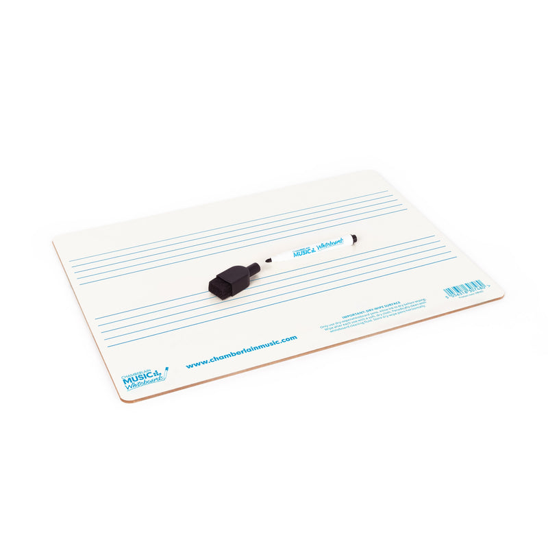 A4 mini dry-wipe music whiteboard with 2 pre-printed staves - 12 pack