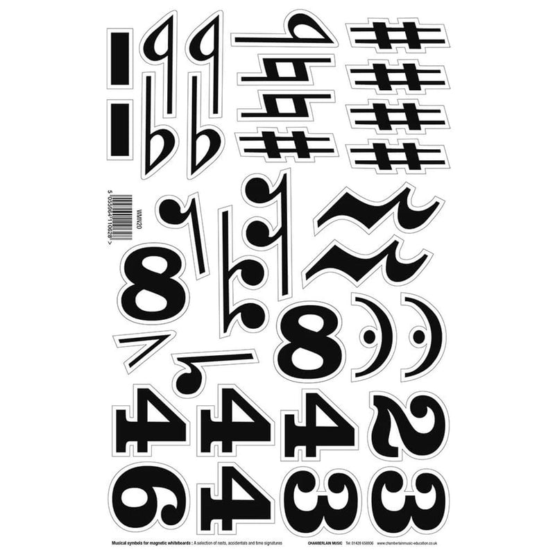 Magnetic Music Symbols 2 - Rests, Accidentals, And Time Signatures