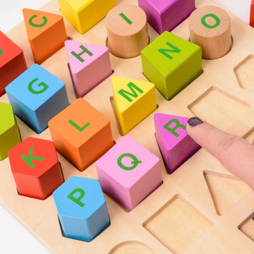 Wooden Alphabet in Tray