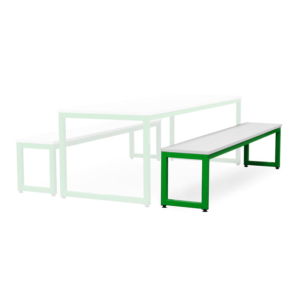 Monarch dining bench with white top - Apple green