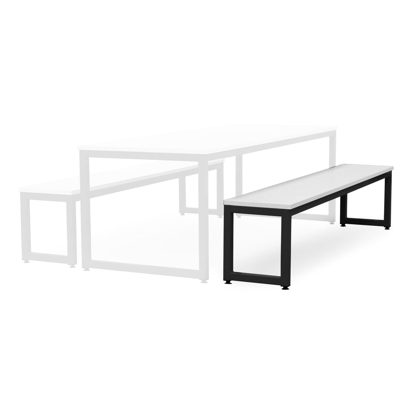 Monarch dining bench with white top - Dark grey
