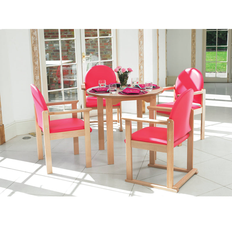 MEDIUM BACK DINING CHAIRS, With Skids, Cadet Zest Vinyl, Dove