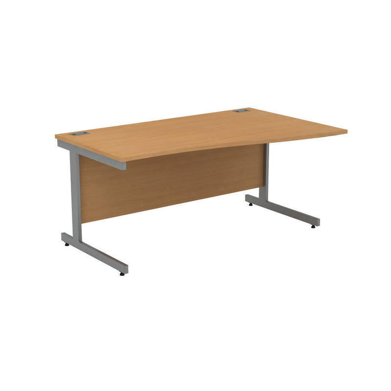 WAVE DESK, 1600mm width, Right Return, Stone Oak