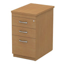 UNDERDESK MOBILE DRAWER UNITS, Standard Width - 400mm, 2 Personal Drawers & 1 Filing Drawer, Stone Oak