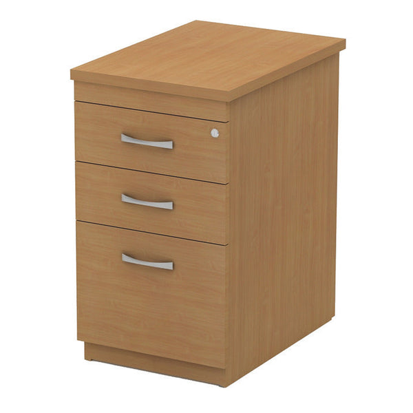 UNDERDESK MOBILE DRAWER UNITS, Standard Width - 400mm, 2 Personal Drawers & 1 Filing Drawer, Stone Oak