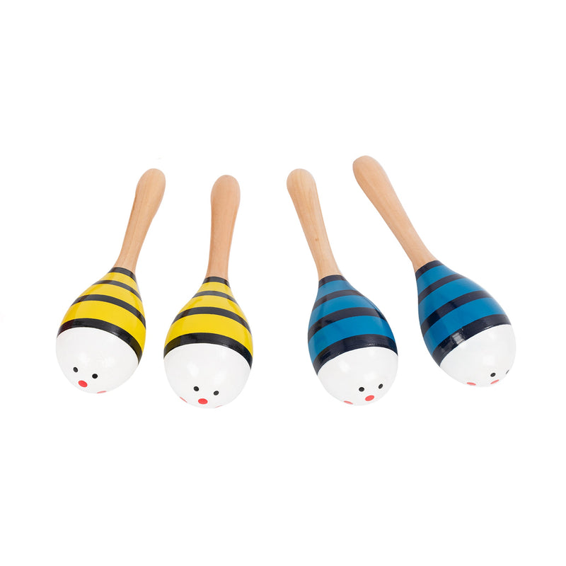 Percussion Plus Wooden Bug Maracas - Blue Bee