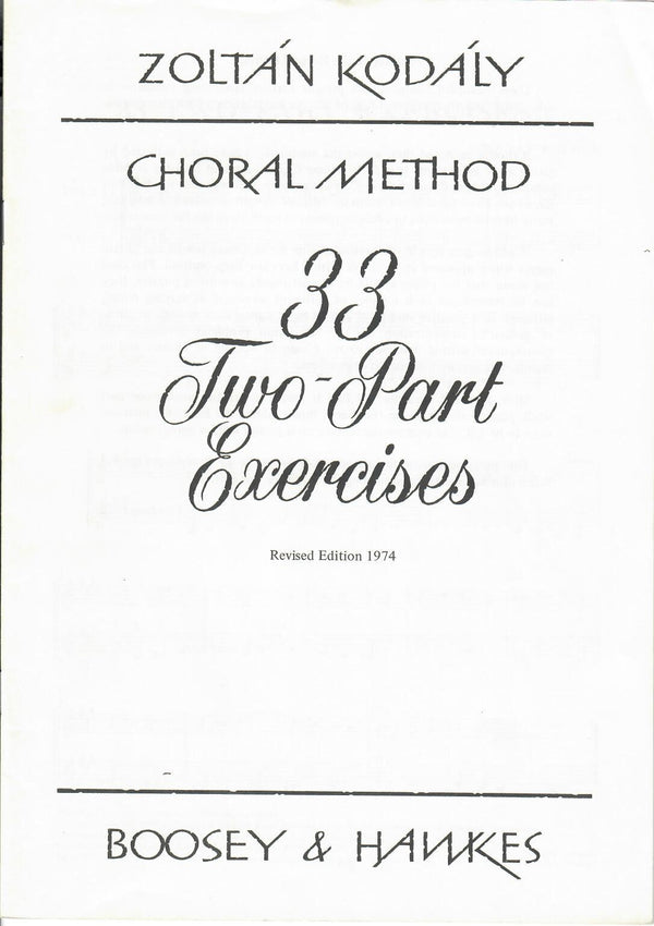 Kodaly 33 Two-Part Exercises