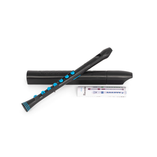 Nuvo N320 Descant Recorder+ - Black With Blue Trim