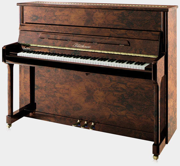 Bl√ºthner Model C upright piano - Polished Burl Walnut