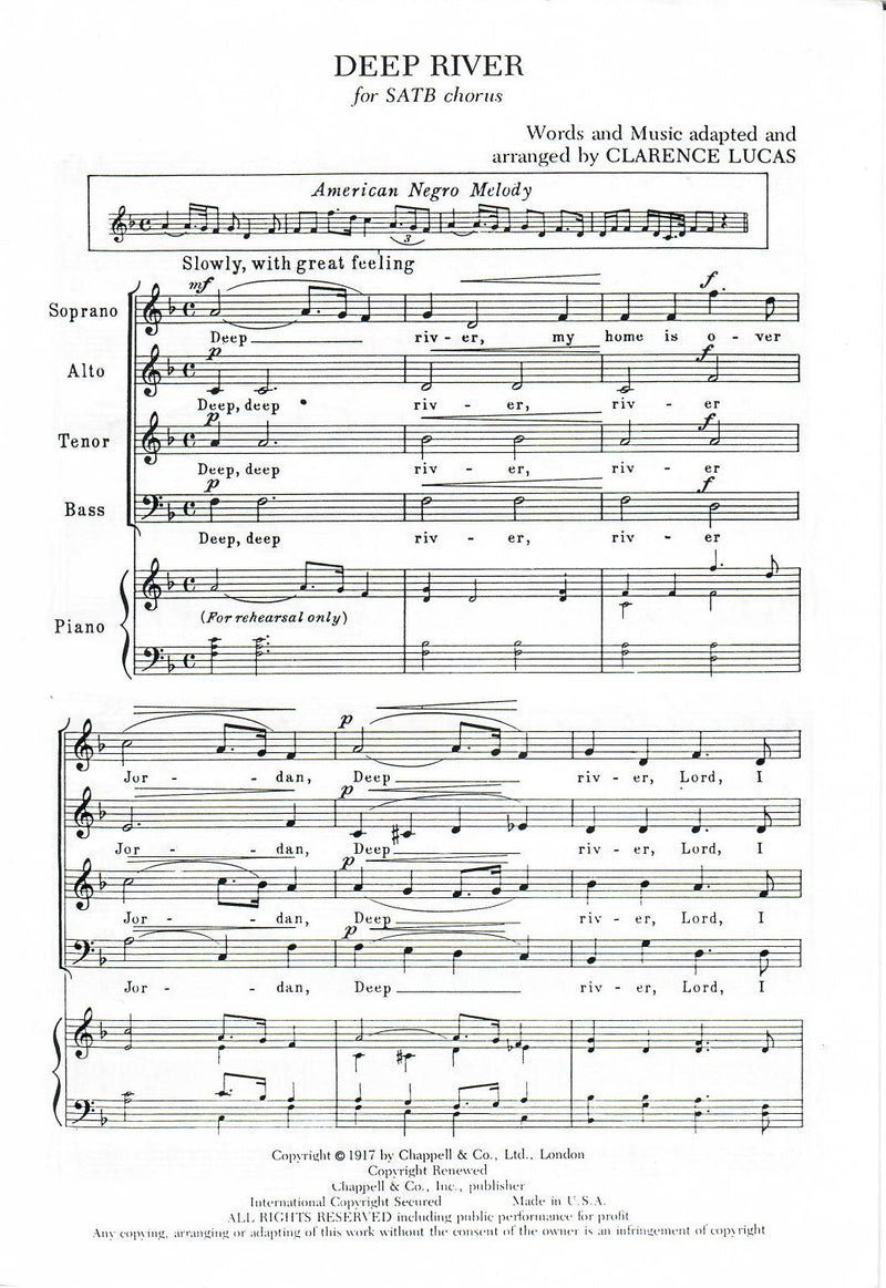 Lucas Deep River SATB