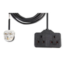 Rubber extension lead - 2 gang 13A