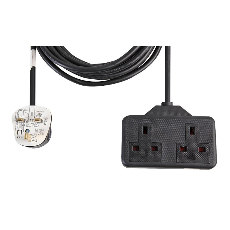 Rubber extension lead - 2 gang 13A