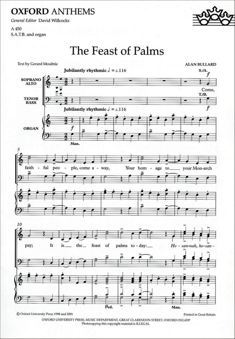 Bullard The Feast of Palms: Vocal score
