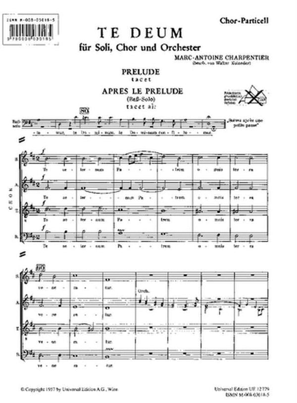 Charpentier Te Deum (choral score only) - A1