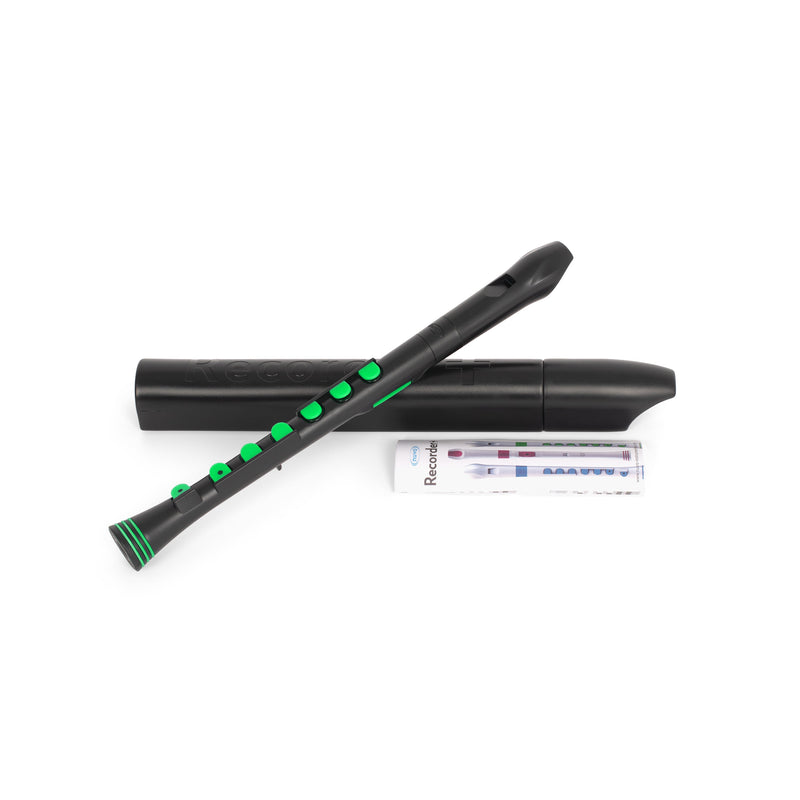 Nuvo N320 Descant Recorder+ - Black With Green Trim