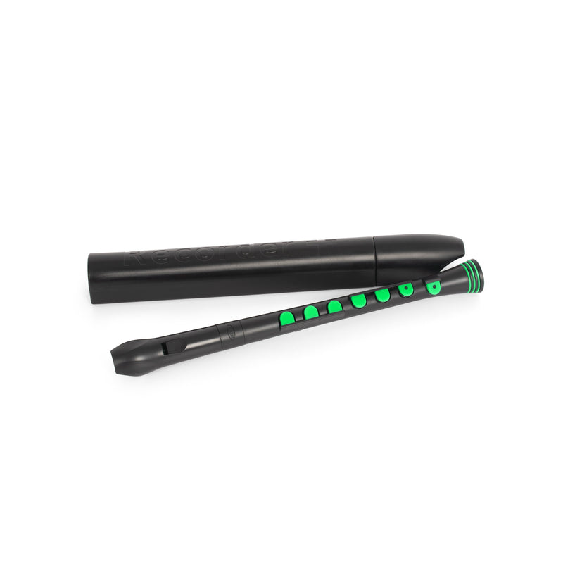 Nuvo N320 Descant Recorder+ - Black With Green Trim