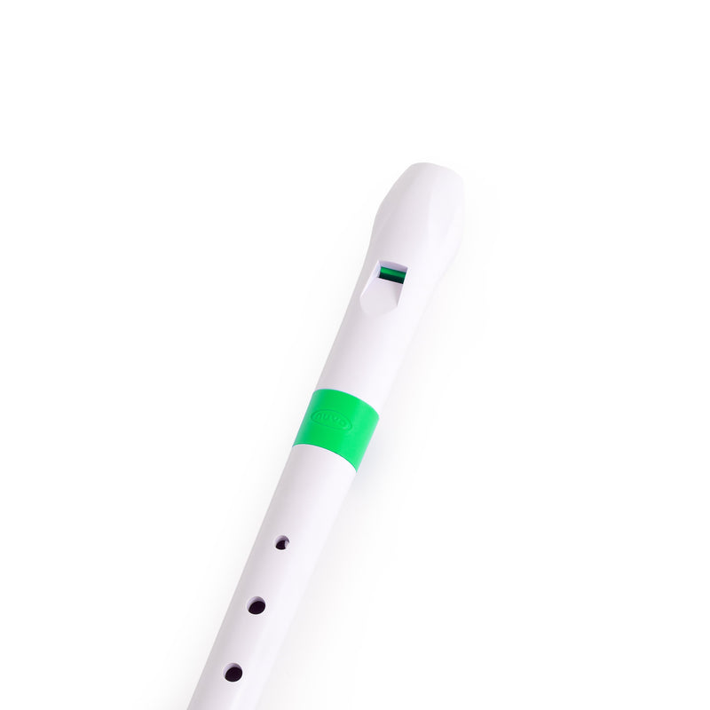 Nuvo Descant Recorder - White With Green Trim