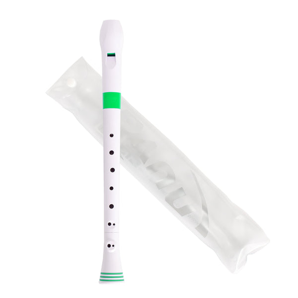 Nuvo Descant Recorder - White With Green Trim