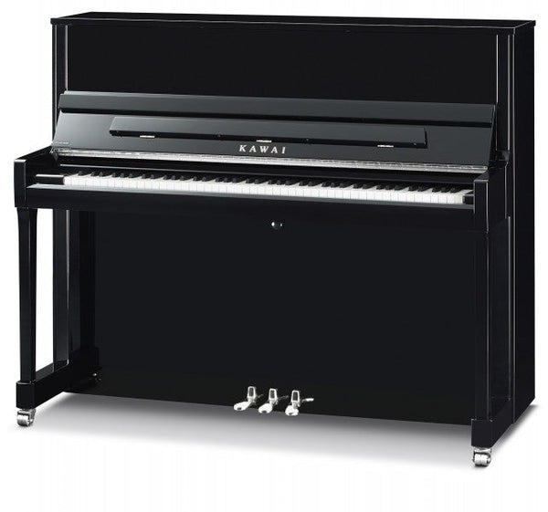 Kawai K300 upright piano - Polished Ebony, Chrome Fittings