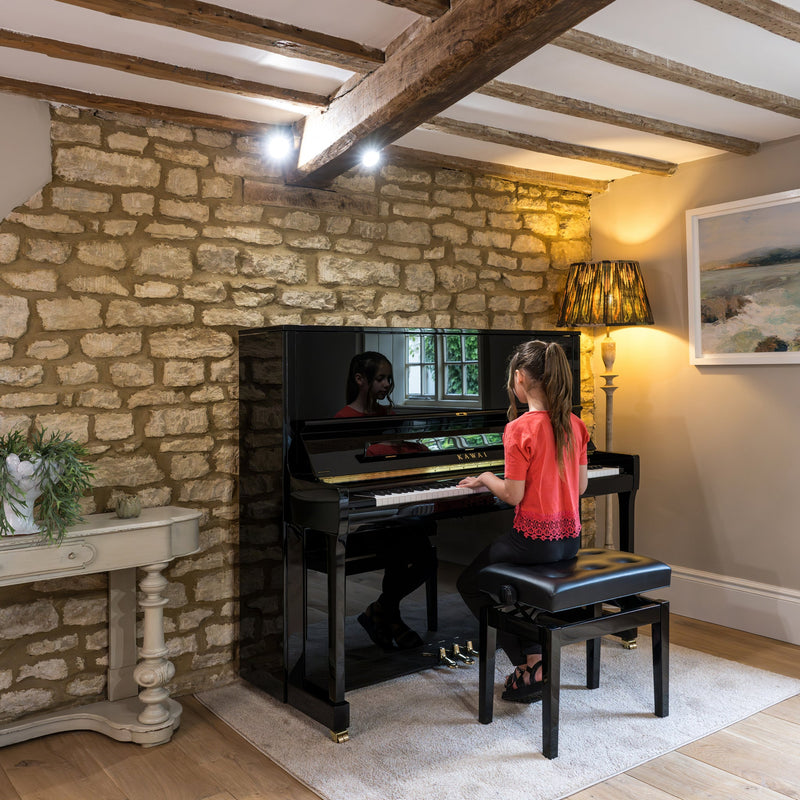 Kawai K-600 upright piano in polished ebony - Standard model