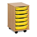 Monarch shallow tray storage unit - 6 trays (1 x 6) beech