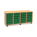 Monarch shallow tray storage unit - 24 trays (4 x 6) beech
