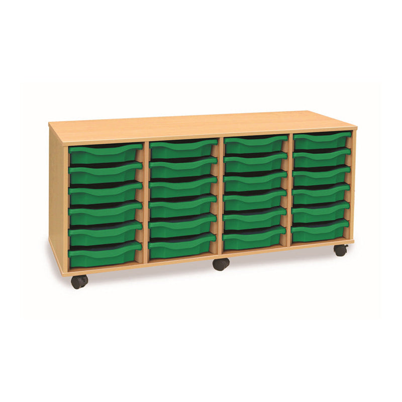 Monarch shallow tray storage unit - 24 trays (4 x 6) beech