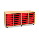 Monarch shallow tray storage unit - 24 trays (4 x 6) beech