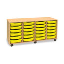 Monarch shallow tray storage unit - 24 trays (4 x 6) beech