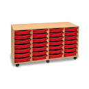 Monarch shallow tray storage unit - 28 trays (4 x 7) beech